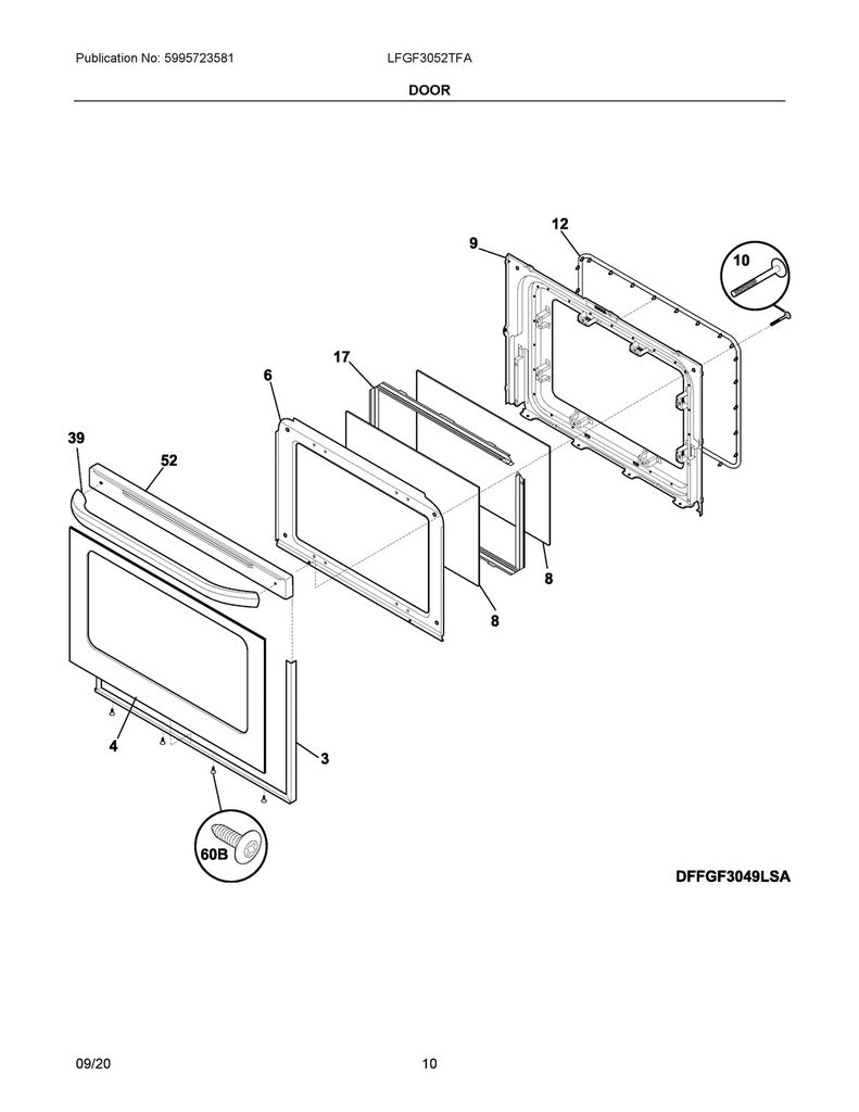 Frigidaire Range, Oven & Cooktop Oven Door Seal - 316239700