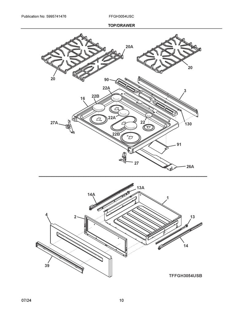 Frigidaire Range, Oven & Cooktop Range Utility Drawer - 316408706