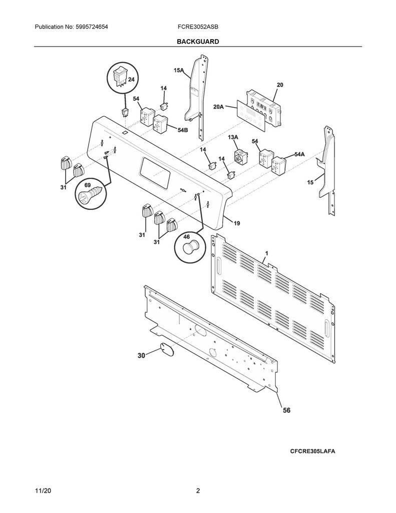 Frigidaire Range, Oven & Cooktop Infinite Switch (Large Burner) - 316436001, Replaces: 316021501