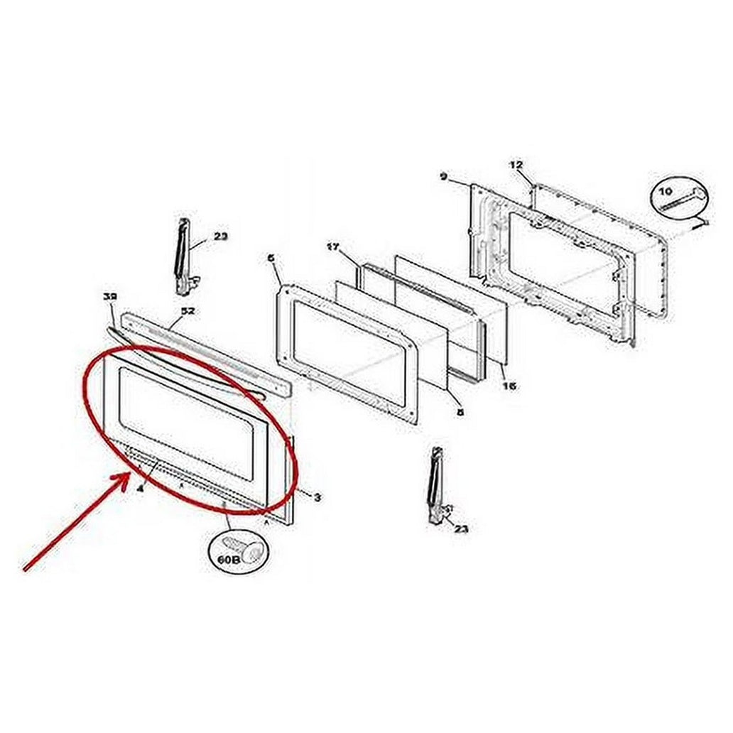 Frigidaire Range, Oven & Cooktop Door Glass Assembly - 316453048