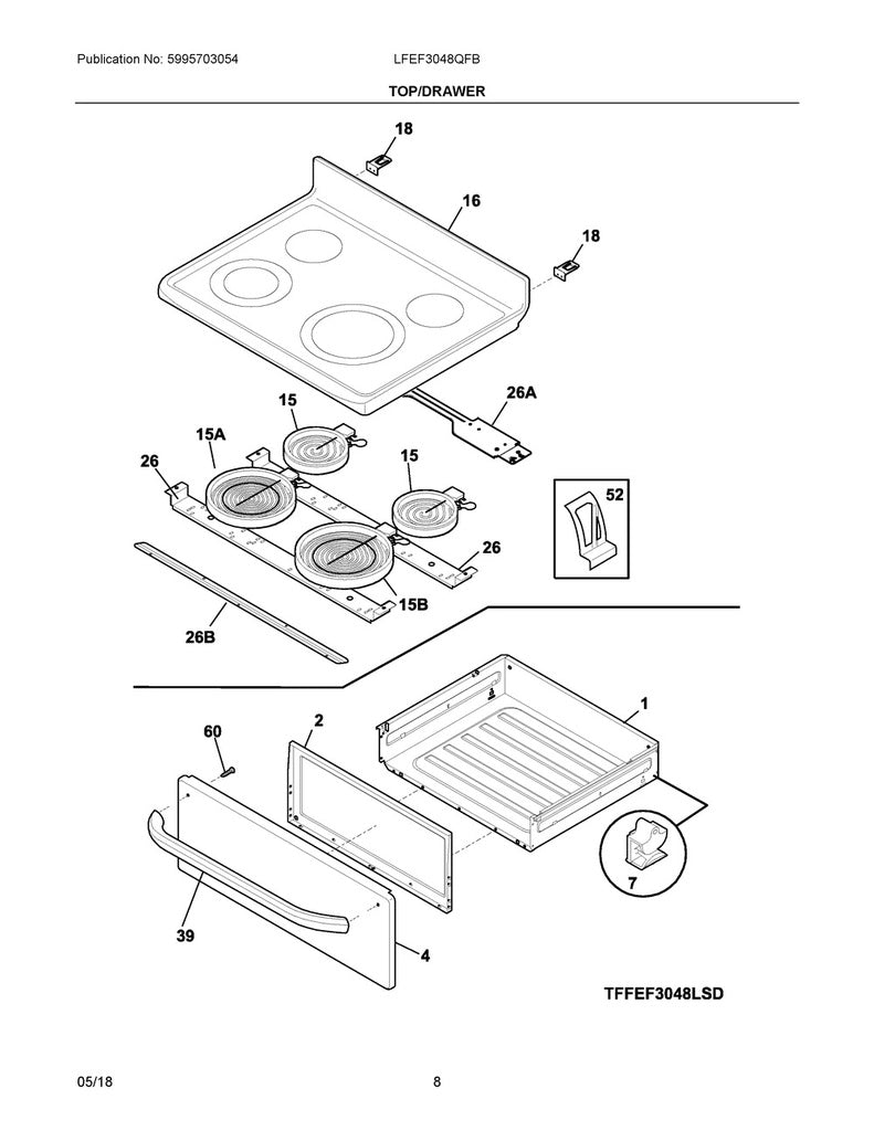 Frigidaire Range, Oven & Cooktop Main Glass Cooktop (Black) - 316531983