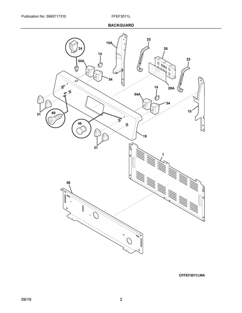 Frigidaire Range, Oven & Cooktop Control Knob - 316543800