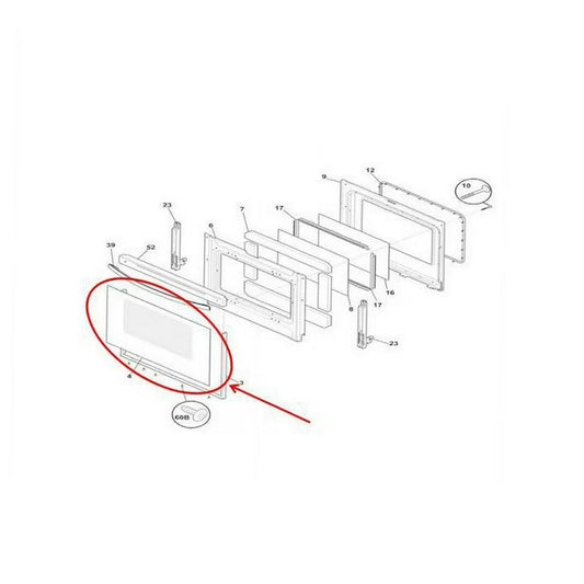 Frigidaire Range, Oven & Cooktop Glass Assembly - 316559108, Replaces: 316559102