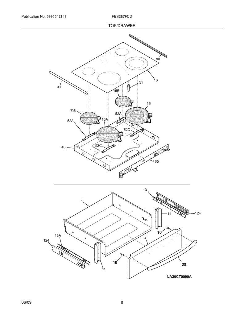 Frigidaire Range, Oven & Cooktop Range Radiant Surface Element, 9", 2700W - 318198838