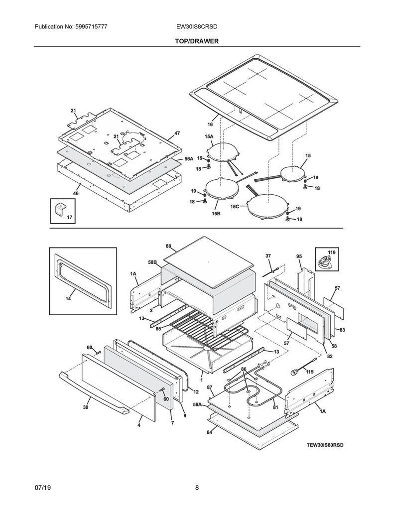 Frigidaire Range, Oven & Cooktop Range Drawer Glide - 318385600