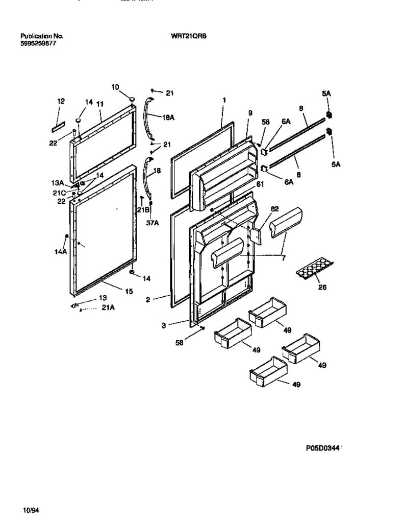 Frigidaire Refrigerator & Freezer Door Shelf End Cap (Left Side) - 3206166, Replaces: 400157