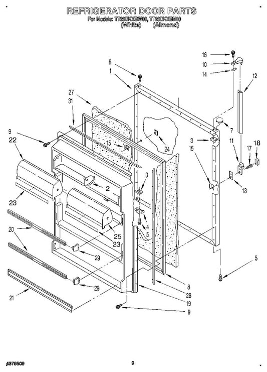 Whirlpool Refrigerator & Freezer Shelf Retainer Bar Support - 4318297, Replaces: 1010