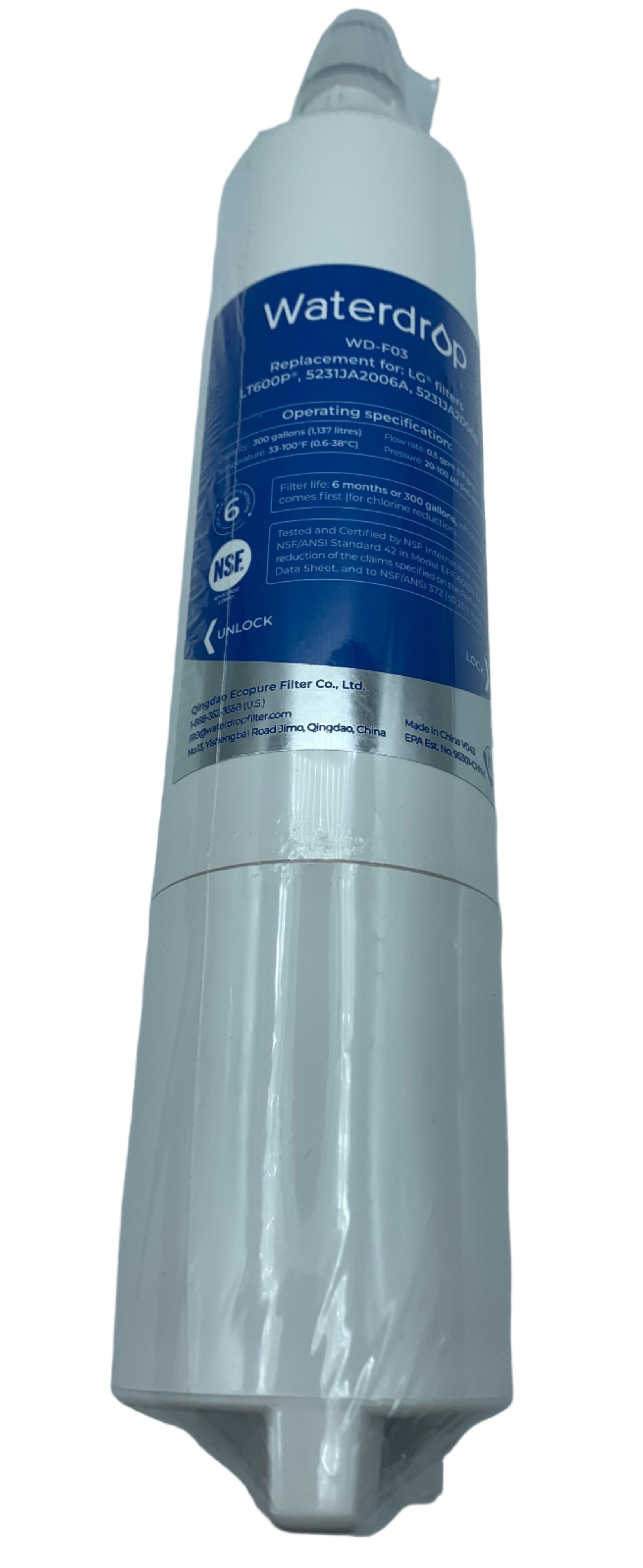 LG Refrigerator Ice And Water Filter - 5231JA2006F, Replaces: 46-9990