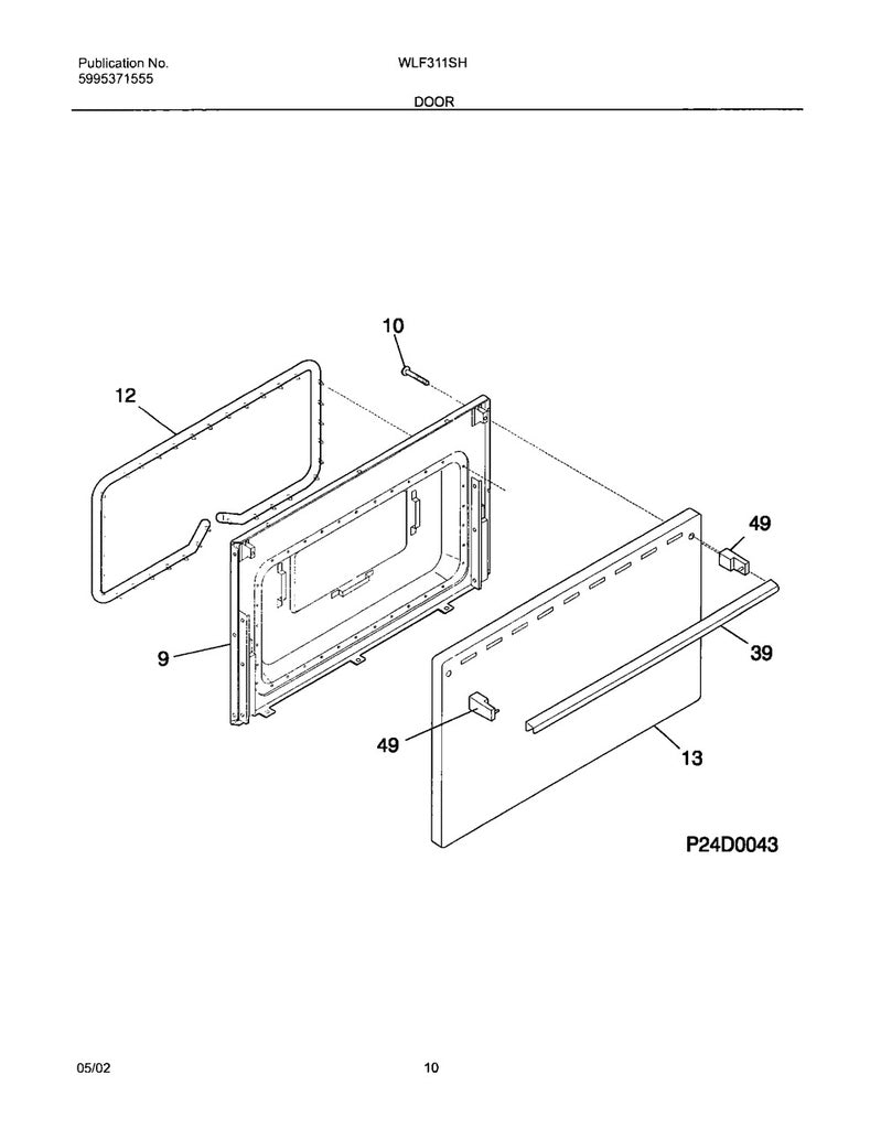 Frigidaire Range, Oven & Cooktop Oven Door Seal with Clips - 5303202011, Replaces: 3051225