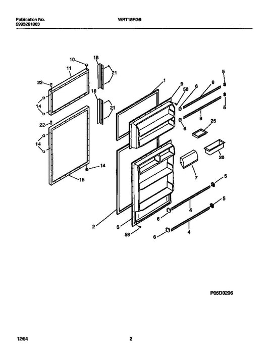 Frigidaire Refrigerator & Freezer Door Shelf End Cap (Right Side) - 5303207230, Replaces: 401172