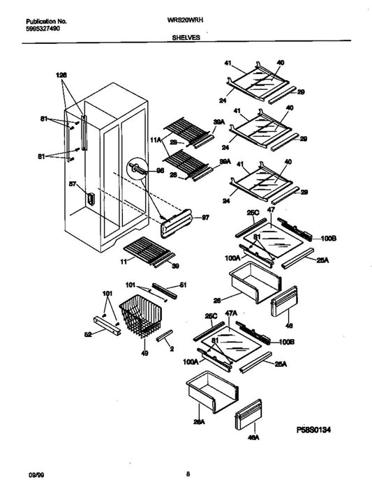 Frigidaire Refrigerator & Freezer Upper Crisper Drawer without Front - 5303288971, Replaces: 5303306579