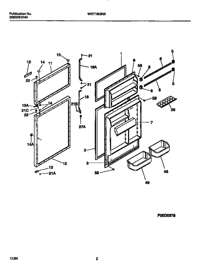 Frigidaire Refrigerator & Freezer Door Shelf End Cap (Right) - 5304402687, Replaces: 400154