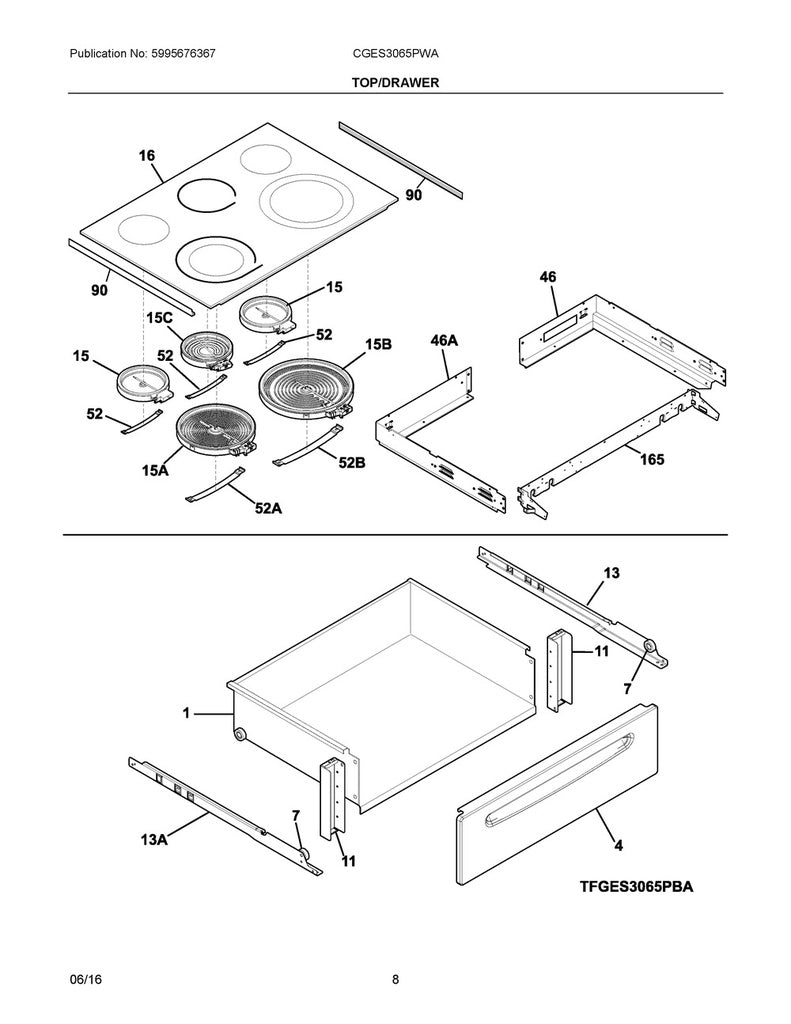 Frigidaire Range, Oven & Cooktop Range Drawer Roller Kit - 5304404826