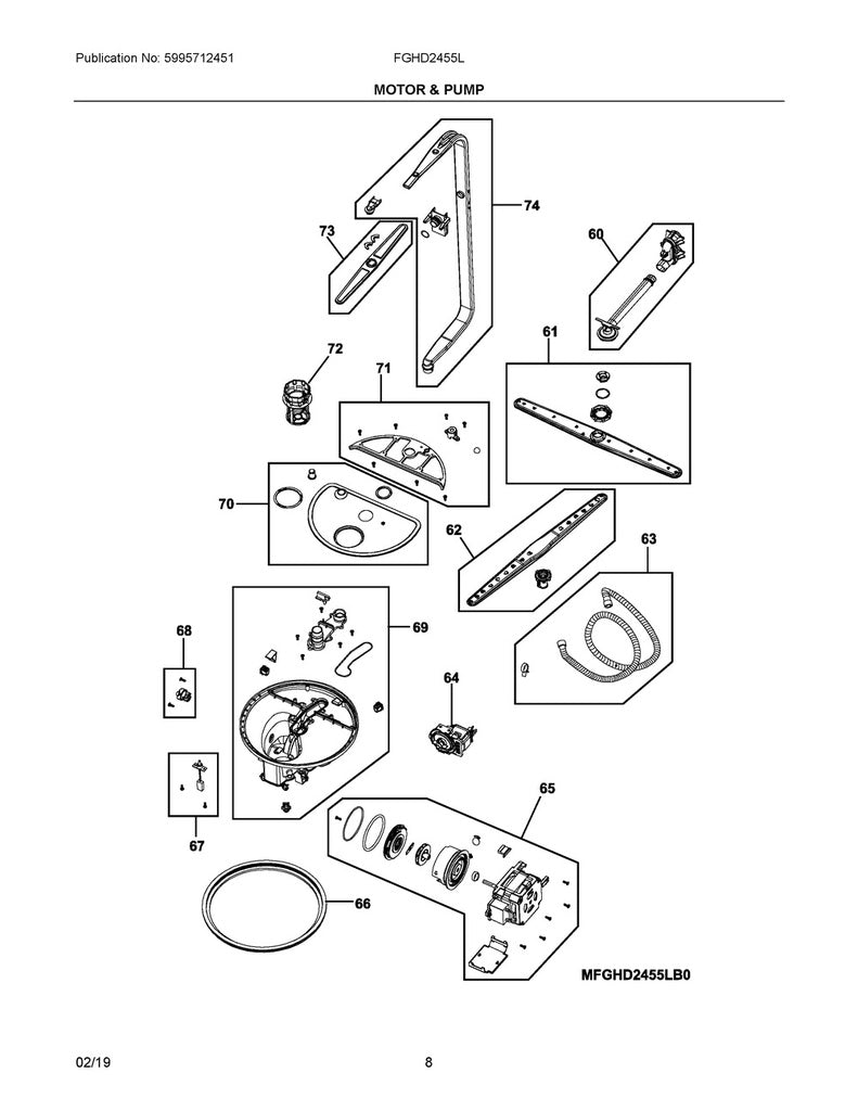 Frigidaire Dishwasher Air Brake & Drain Hose Kit - 5304494065, Replaces: 5304475604