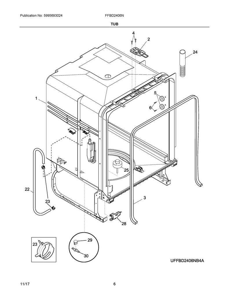 Frigidaire Dishwasher Dishrack Roller - 5304507405, Replaces: 154080001