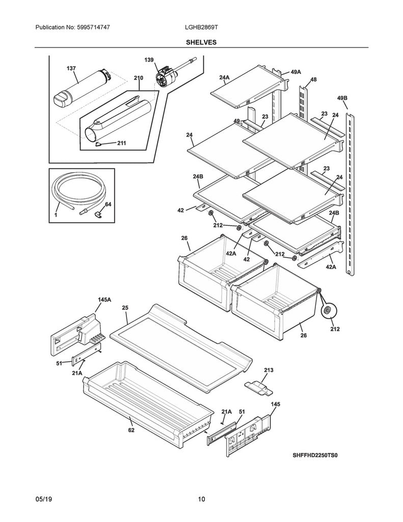 Frigidaire Refrigerator & Freezer Crisper Drawer Cover W/Glass - 5304508067, Replaces: 5304508410