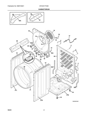 Conduit d'aération pour sèche-linge Frigidaire - 5304508449, remplace : 134694020
