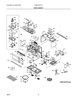 Support de loquet/interrupteur pour micro-ondes Frigidaire - 5304509457, remplace : 5304464096