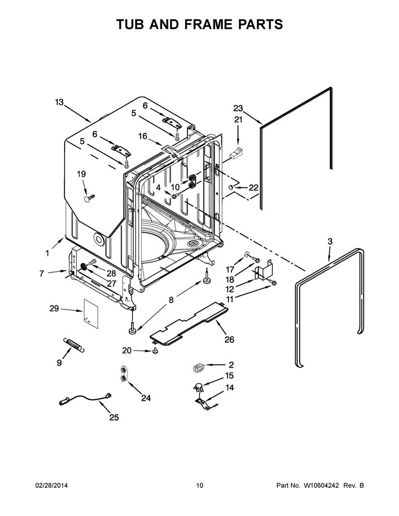 Whirlpool Dishwasher Tub Wheel - WPW10505748, Replaces: W10195330