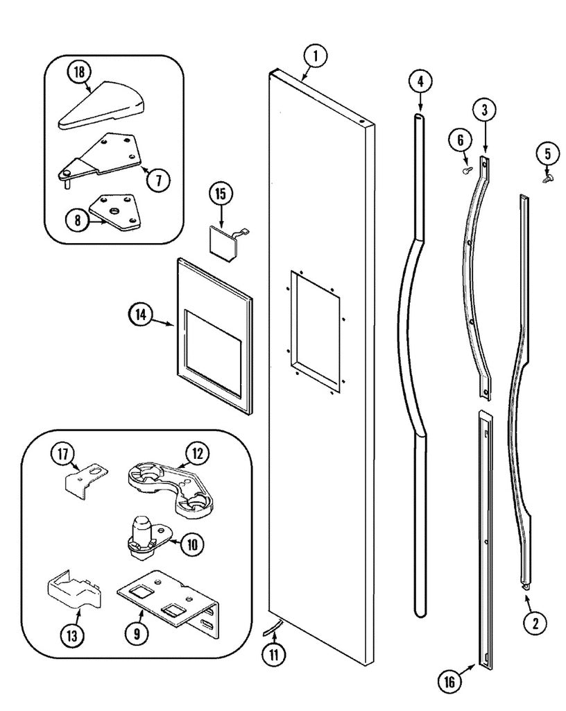 Whirlpool Refrigerator & Freezer Door Closer - 61003647, Replaces: 665516