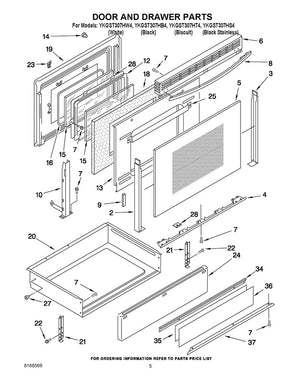 Whirlpool Range /Oven Drawer Support Roller Kit - 814229, Replaces: 422604