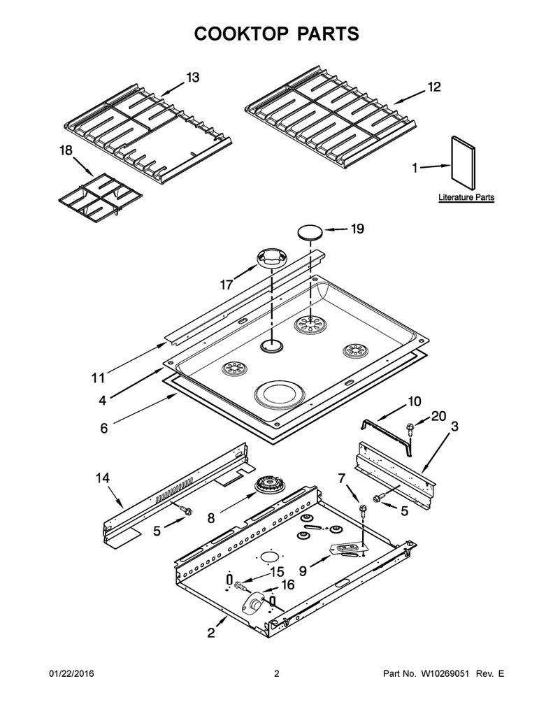 Whirlpool Range, Oven & Cooktop LP Conversion Kit - 9757426, Replaces: W10834062