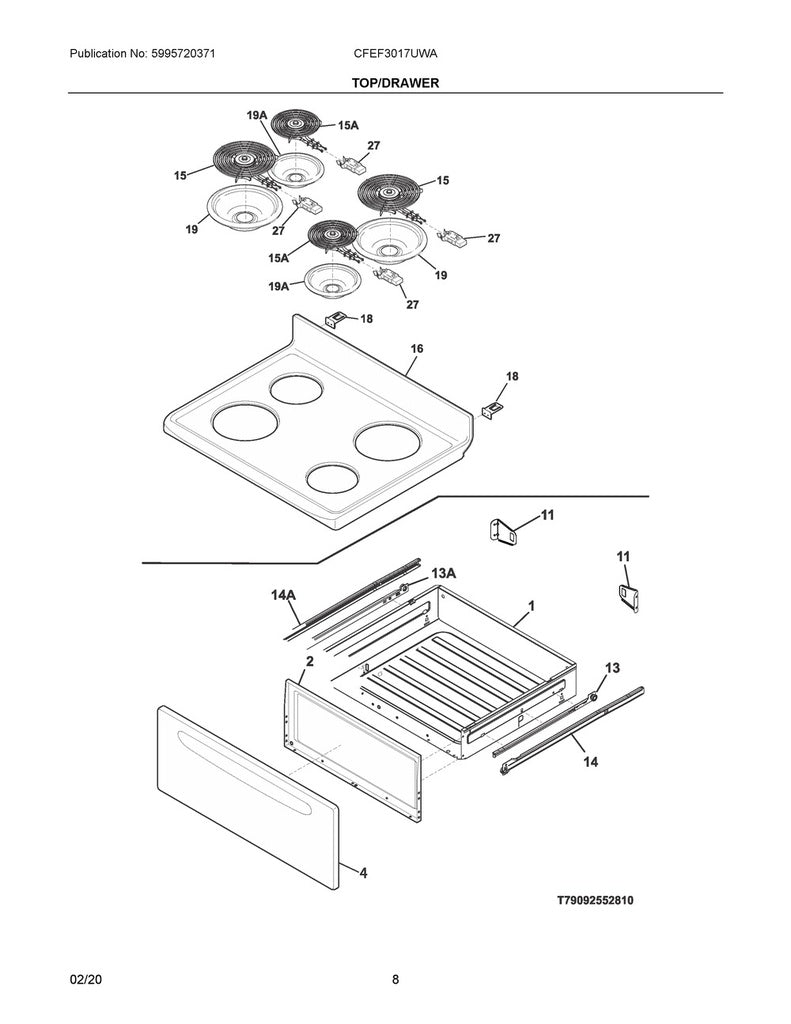 Frigidaire Range, Oven & Cooktop 6" Porcelain Drip Pan - A316222201, Replaces: 316048401