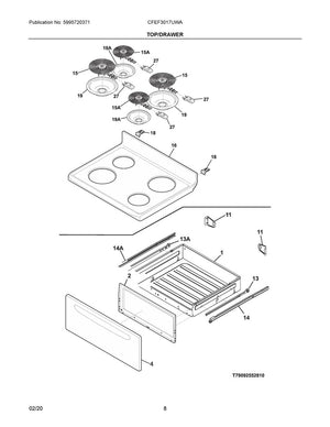 Frigidaire Range /Oven 6" Porcelain Drip Pan - A316222201, Replaces: 316048401