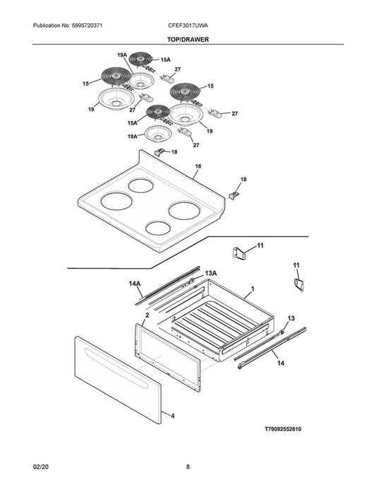 Frigidaire Range, Oven & Cooktop 6" Porcelain Drip Pan - A316222201, Replaces: 316048401