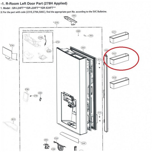 LG Refrigerator & Freezer Door Shelf Bin - AAP74271311, Replaces: AAP74271301