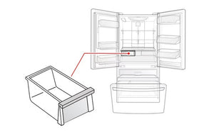 LG Refrigerator Vegetable Drawer (Left) - AJP73334413, Replaces: AJP73334404