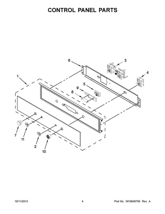 Whirlpool Range, Oven & Cooktop Range Element Rotary Switch - W10158966