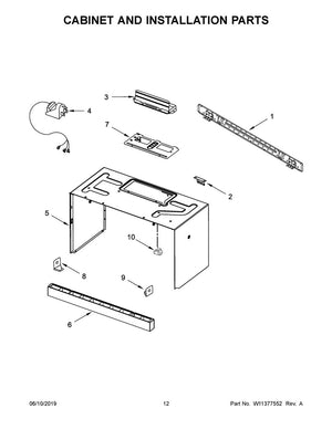 Grille d'aération pour micro-ondes Whirlpool (inox) - W10245216