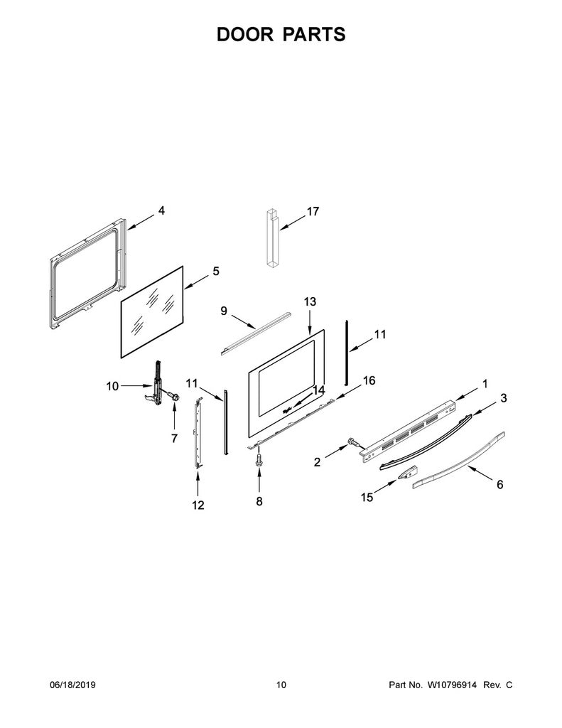 Whirlpool Range, Oven & Cooktop Door Vent Trim (Stainless) - W10335333