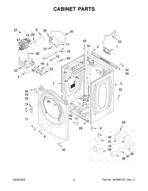Whirlpool Dryer Side Panel, White - W10469589