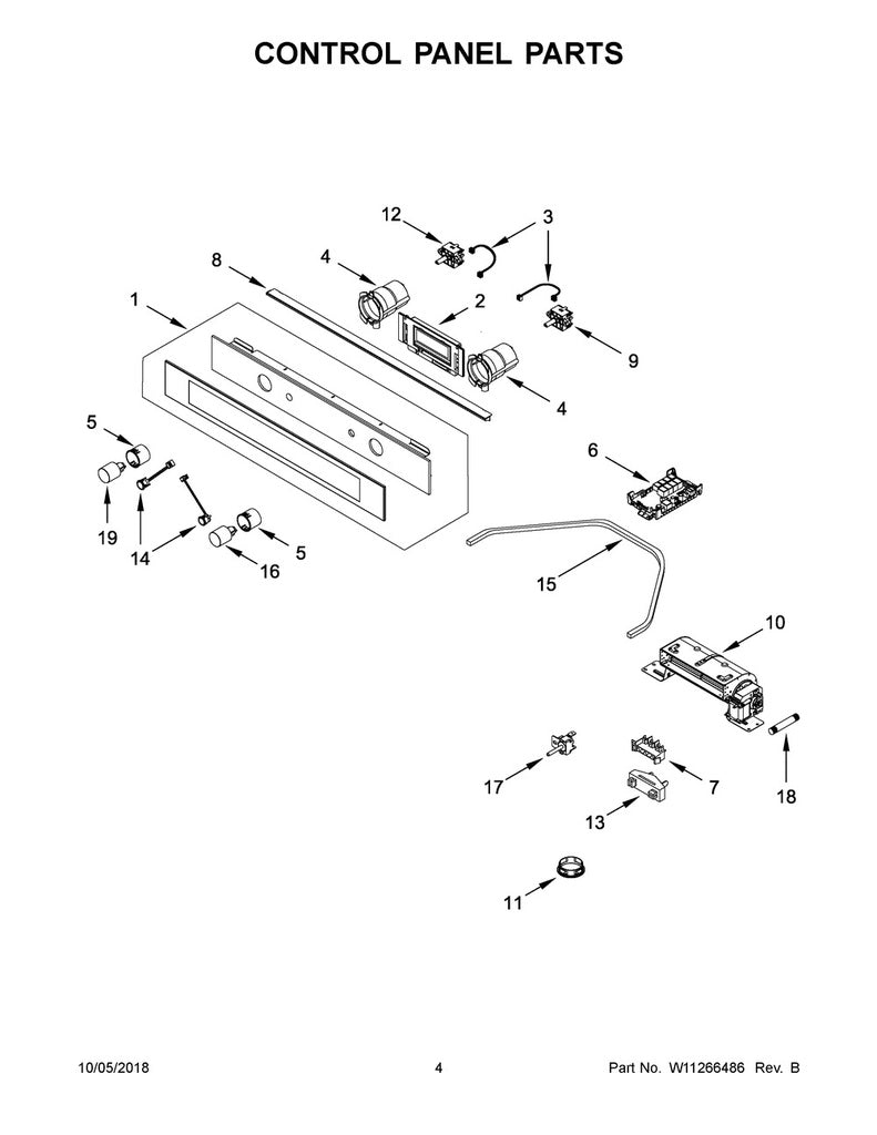 Whirlpool Range, Oven & Cooktop Range Selector Switch - W10519034
