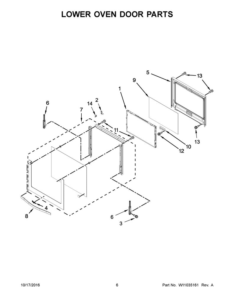 Whirlpool Range, Oven & Cooktop Outer Door Glass (Stainless) - W10577911, Replaces: W10329434