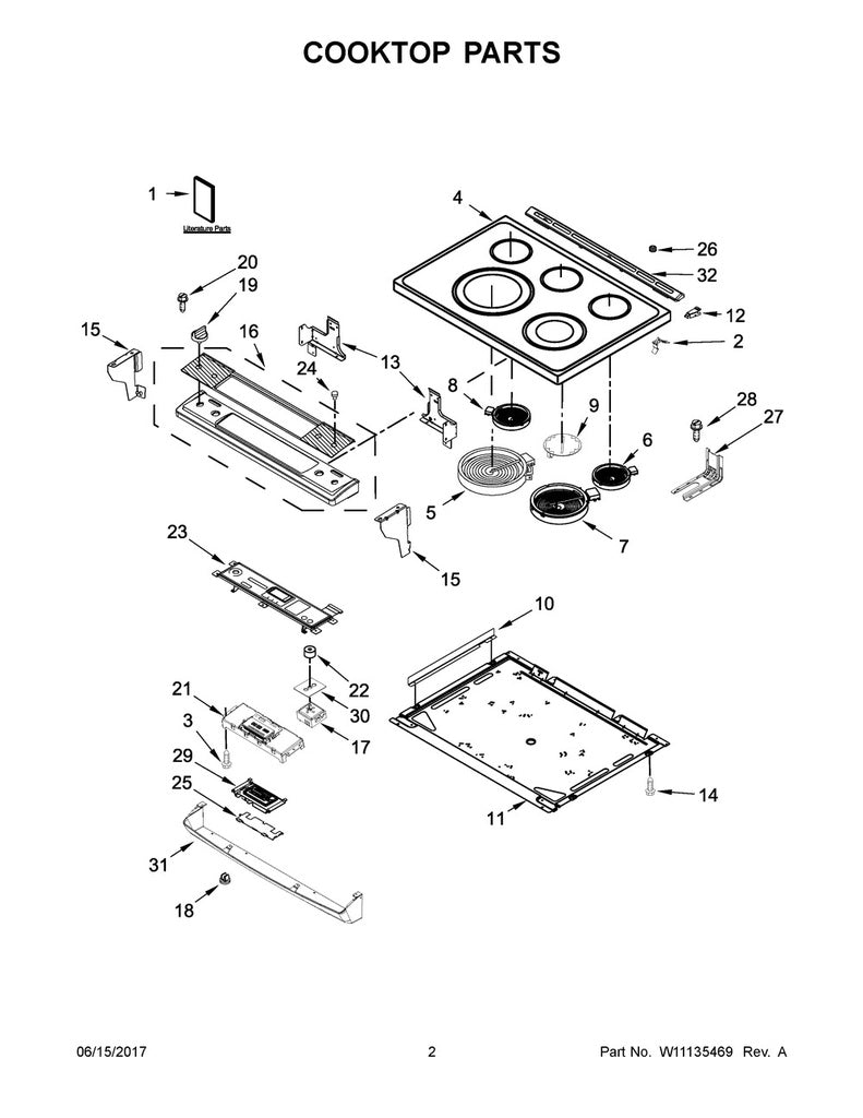 Whirlpool Range, Oven & Cooktop Range Cooktop - W10717749