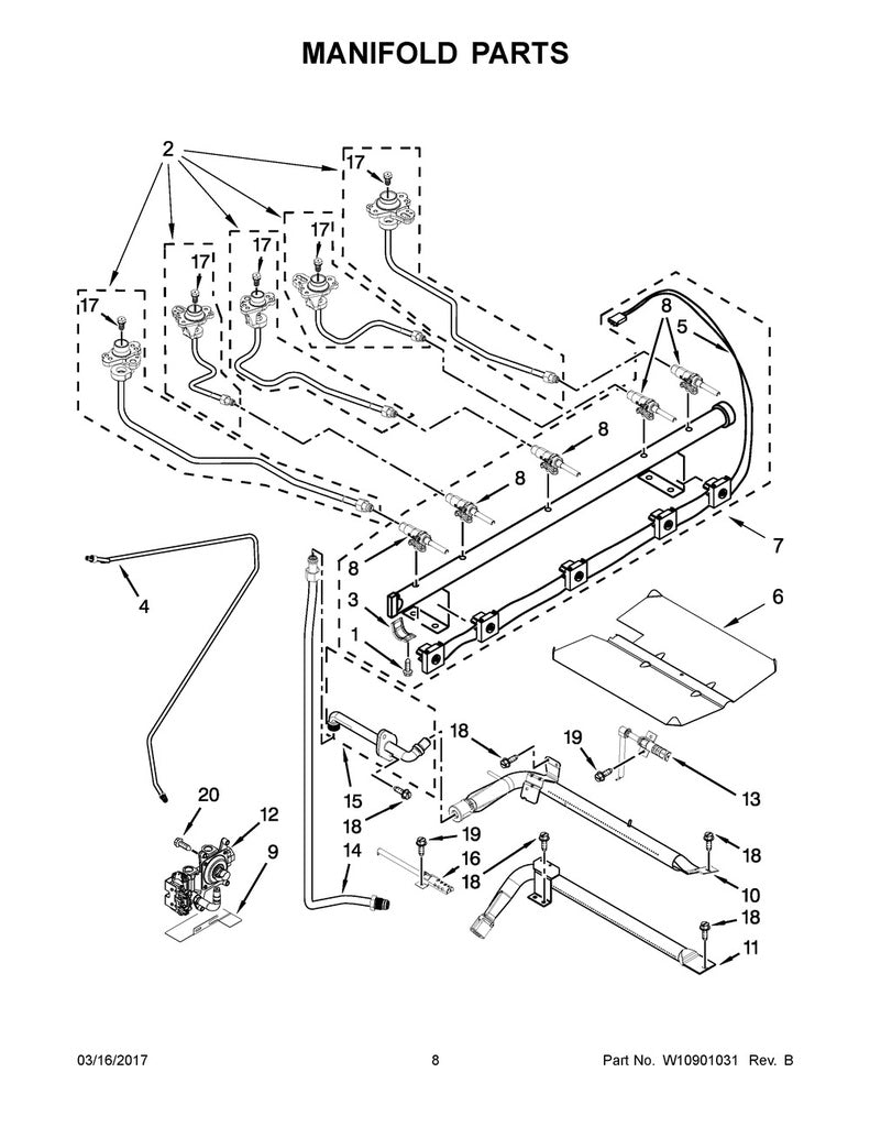 Whirlpool Range, Oven & Cooktop Burner Valve - W10748102