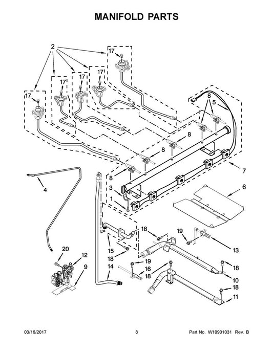 Whirlpool Range, Oven & Cooktop Burner Valve - W10748102