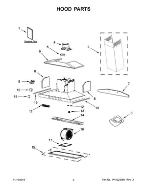 Whirlpool Range Hood Range Hood Light Assembly - W10748934