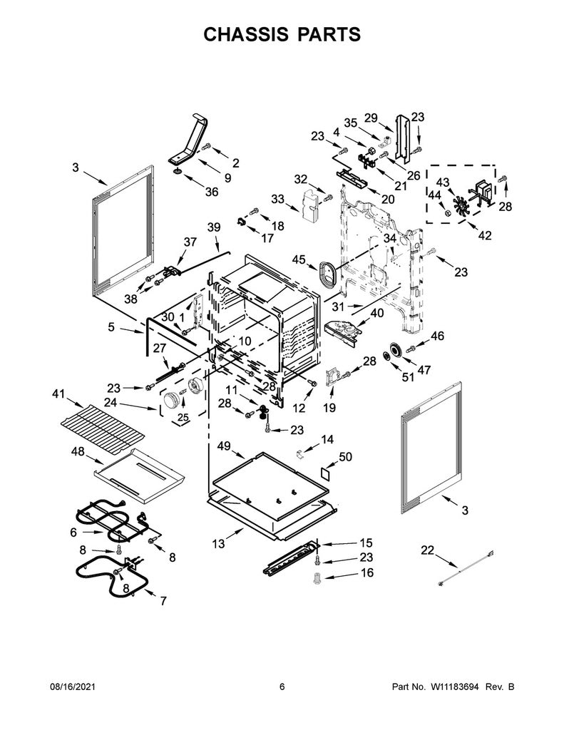 Whirlpool Range, Oven & Cooktop Convection Fan Blade - W10758272, Replaces: W10116351