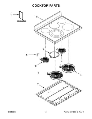 Whirlpool Range /Oven Glass Main Top (Stainless) - W10780927, Replaces: W10687991