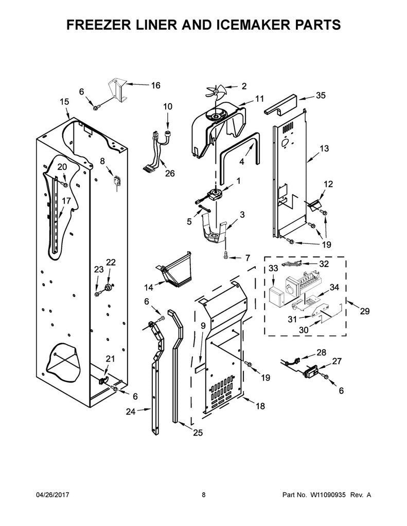 Whirlpool Refrigerator & Freezer Ice Maker - W10790812