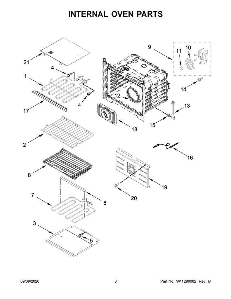 Whirlpool Range, Oven & Cooktop Broil Element - W10804429, Replaces: W10317383