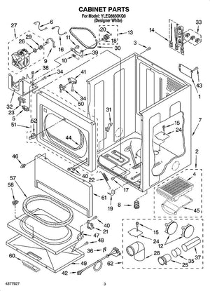 Kit d'interrupteur de porte pour sèche-linge Whirlpool - W10820036, remplace : 2-5415