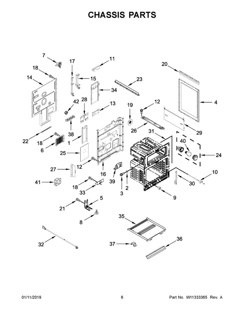 Whirlpool Range, Oven & Cooktop Range Side Panel, Black - W10832695