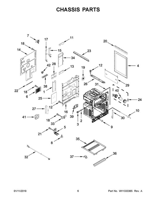 Whirlpool Range, Oven & Cooktop Range Side Panel, Black - W10832695