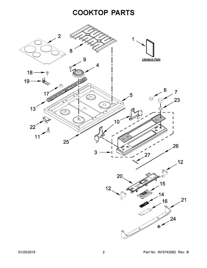 Whirlpool Range, Oven & Cooktop Surface Burner Base - W10836467, Replaces: W10464795