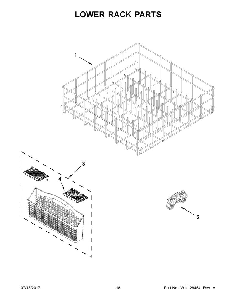 Whirlpool Dishwasher Silverware Basket - W10840140, Replaces: 8268747